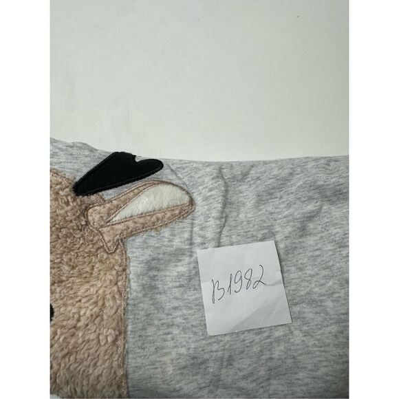 Holiday Time Youth Sz XL (16-18) 3D Reindeer Soft Fuzzy Applique Oh Deer Graphic - Picture 9 of 9